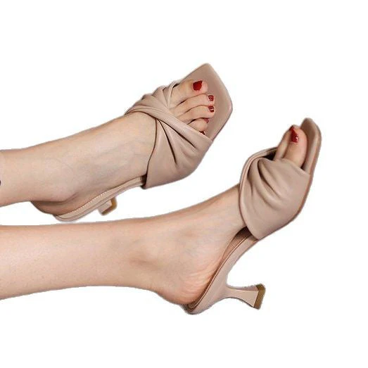 Damen Elegante Knoten-Mules mit Mittelhohem Absatz Heidi-Mode - Image 5