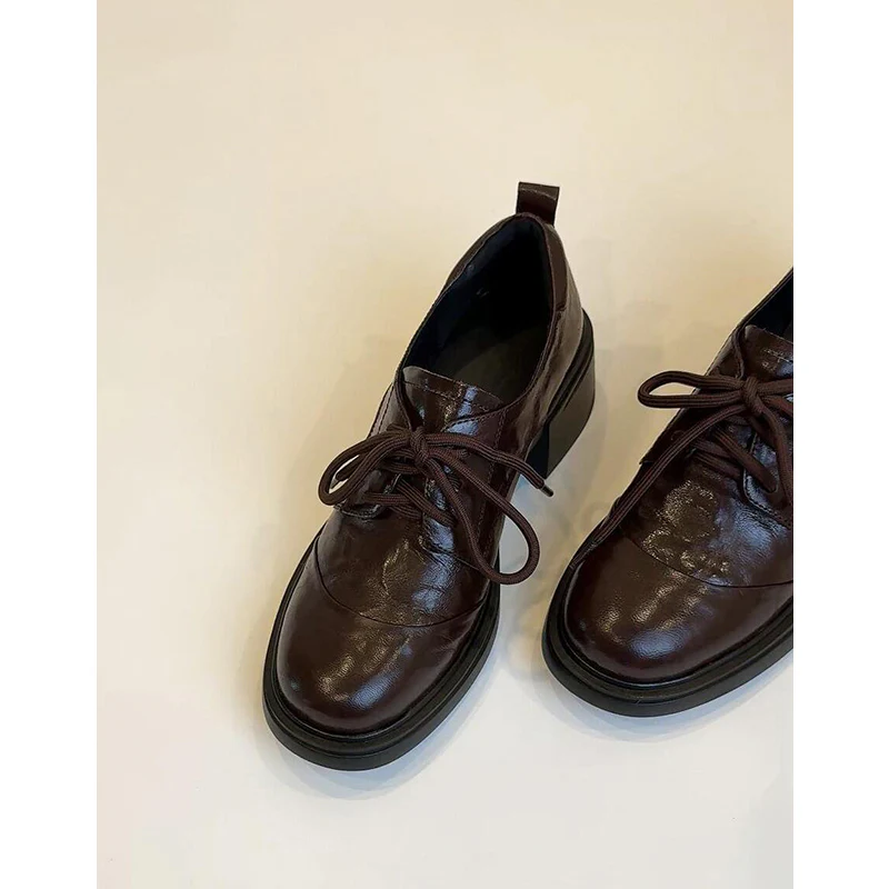 Damen Elegante Komfort-Schnürschuhe mit modischem Blockabsatz Heidi Mode - Image 6