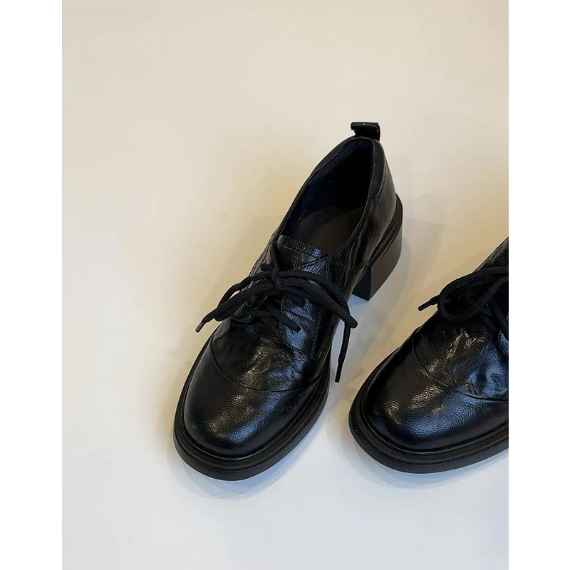 Damen Elegante Komfort-Schnürschuhe mit modischem Blockabsatz Heidi Mode - Image 7