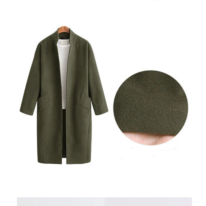 Damen Elegante Langjacke mit Lässigem Kragen und Praktischen Taschen Heidi-Mode - Image 3