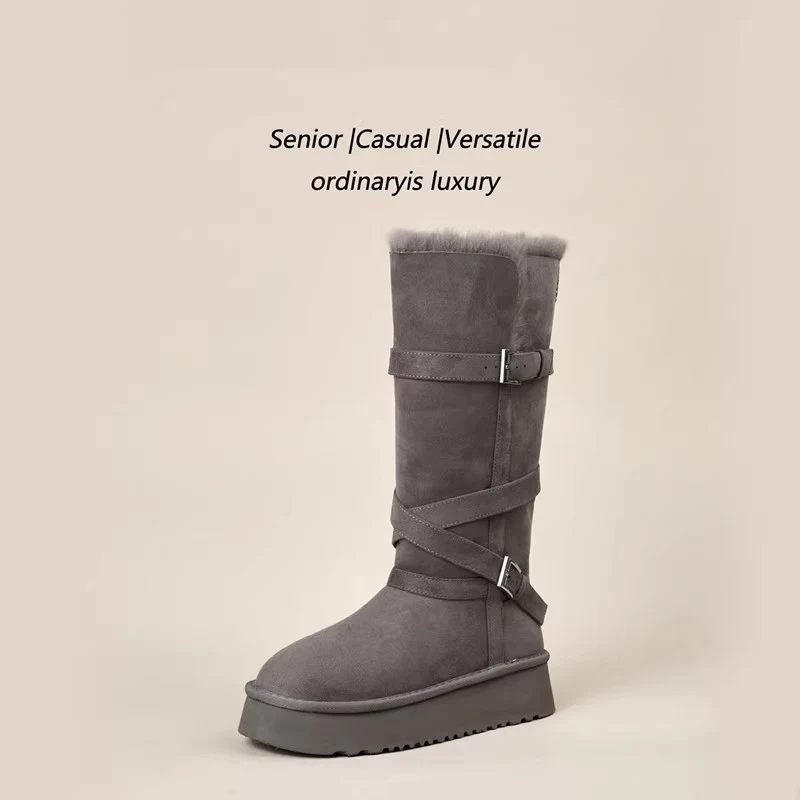 Damen elegante langschaft Stiefel mit verstellbaren Schnallen und rutschfester Sohle Heidi Mode - Image 6