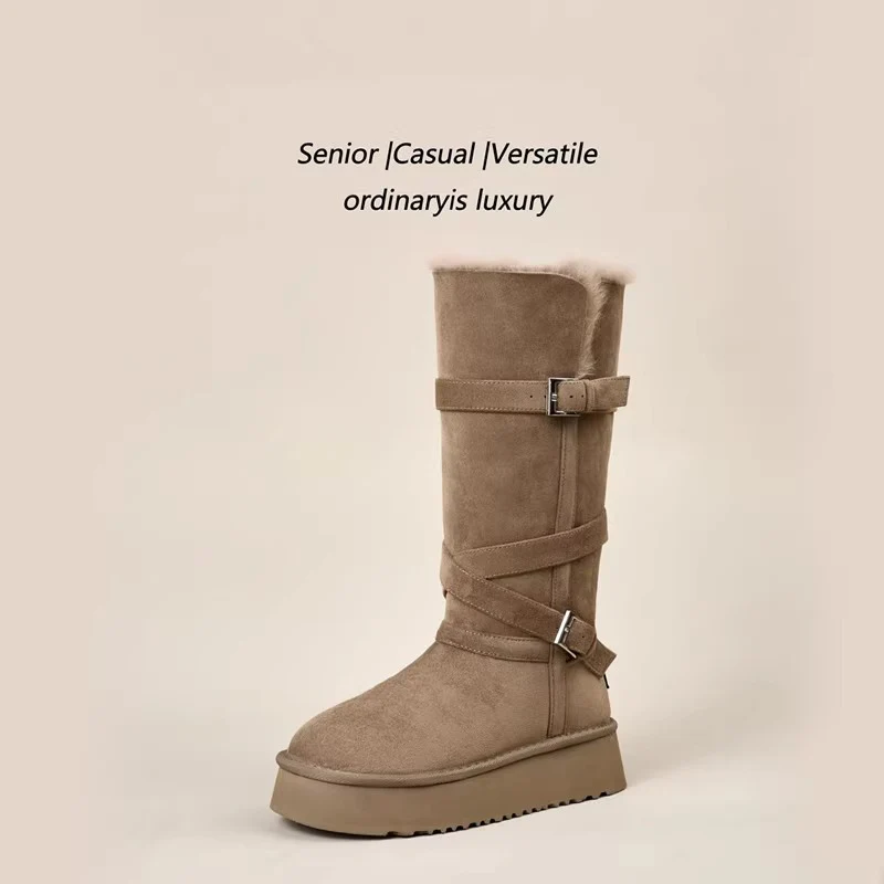 Damen elegante langschaft Stiefel mit verstellbaren Schnallen und rutschfester Sohle Heidi Mode - Image 8
