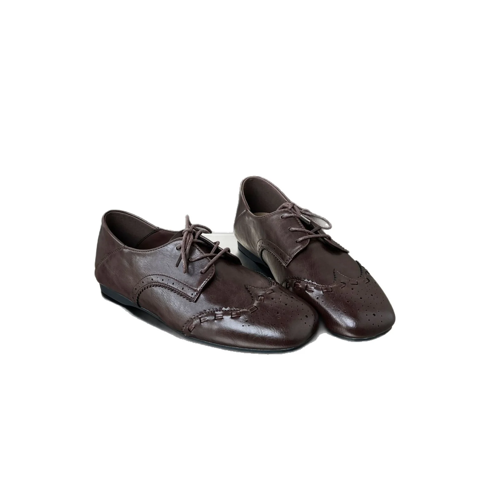 Damen Elegante Leder Schnürschuhe mit Lochmuster und komfortabler Innensohle Heidi Mode - Image 5