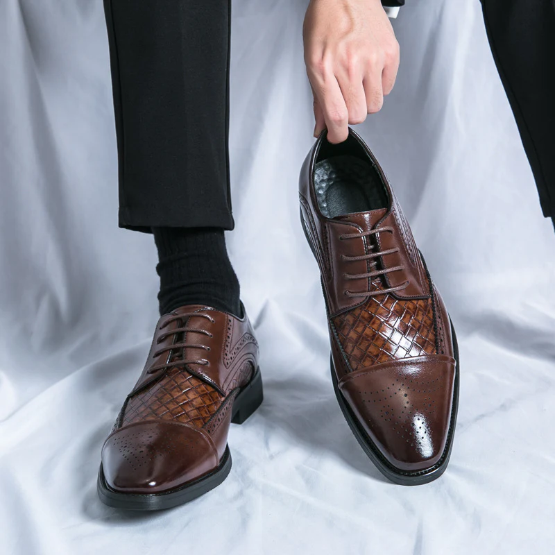Damen Elegante Lederschuhe mit strukturiertem Obermaterial und klassischem Design Heidi Mode