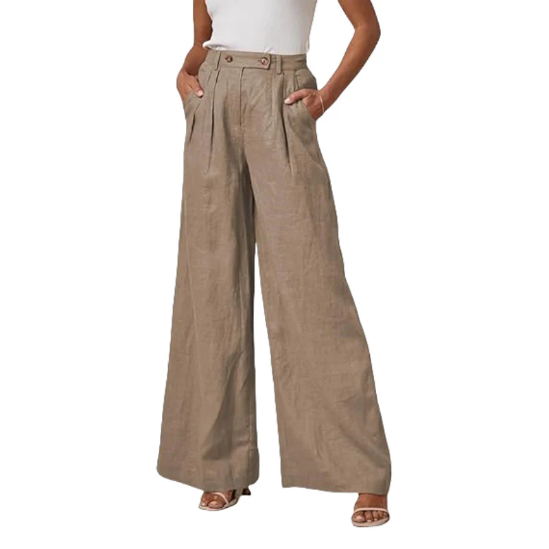 Damen Leinenhose Damen elegant mit hohem Bund - Image 5