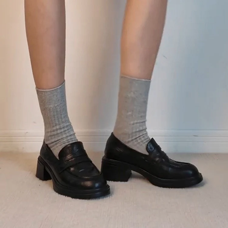 Damen Elegante Loafers mit moderner Blockabsatzgestaltung Heidi Mode - Image 2