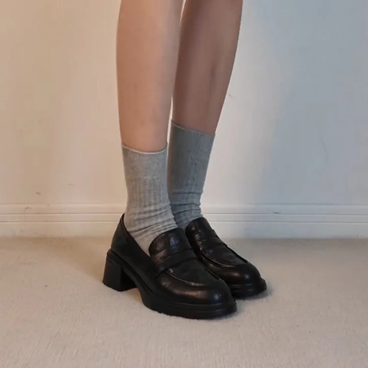 Damen Elegante Loafers mit moderner Blockabsatzgestaltung Heidi Mode - Image 3
