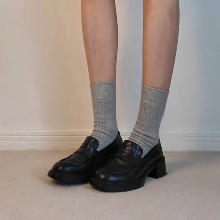 Damen Elegante Loafers mit moderner Blockabsatzgestaltung Heidi Mode - Image 4