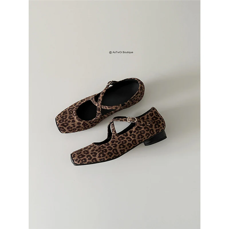 Damen Elegante Mary Jane Ballerinas mit Leopardenmuster und verstellbarem Riemenverschluss Heidi Mode - Image 7