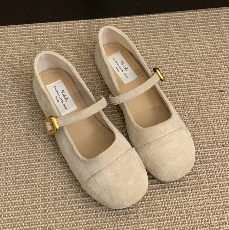 Damen elegante Mary Jane Ballerinas mit verstellbarem Riemen und modischem Wildlederoberteil Heidi Mode - Image 7