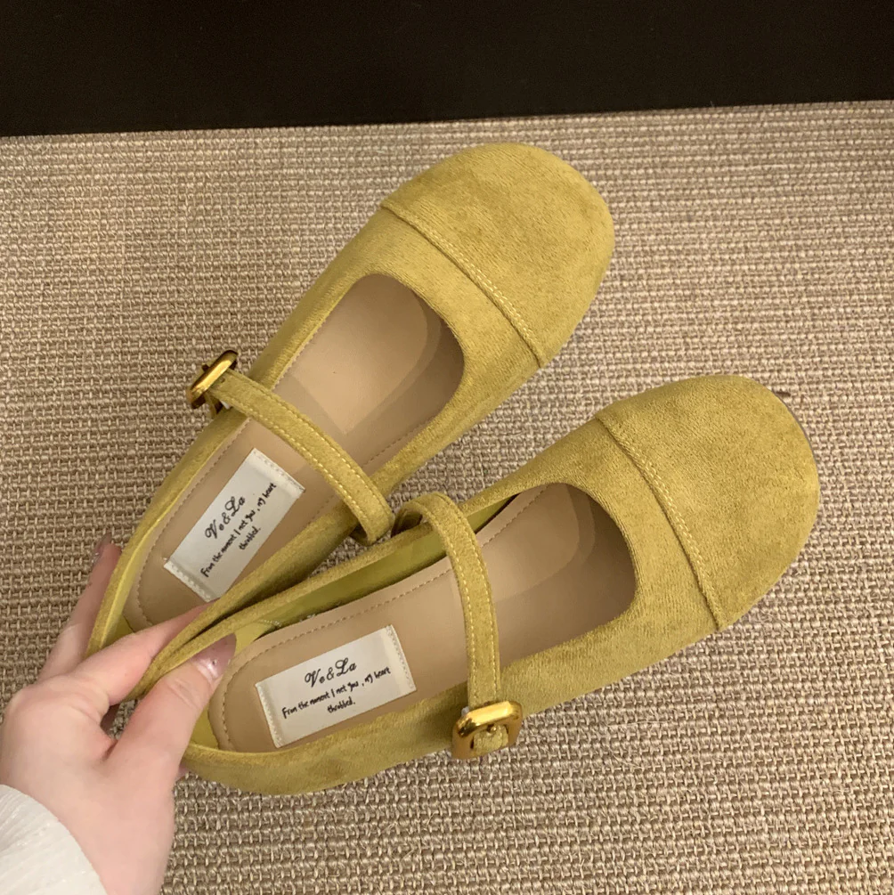 Damen elegante Mary Jane Ballerinas mit verstellbarem Riemen und modischem Wildlederoberteil Heidi Mode - Image 8