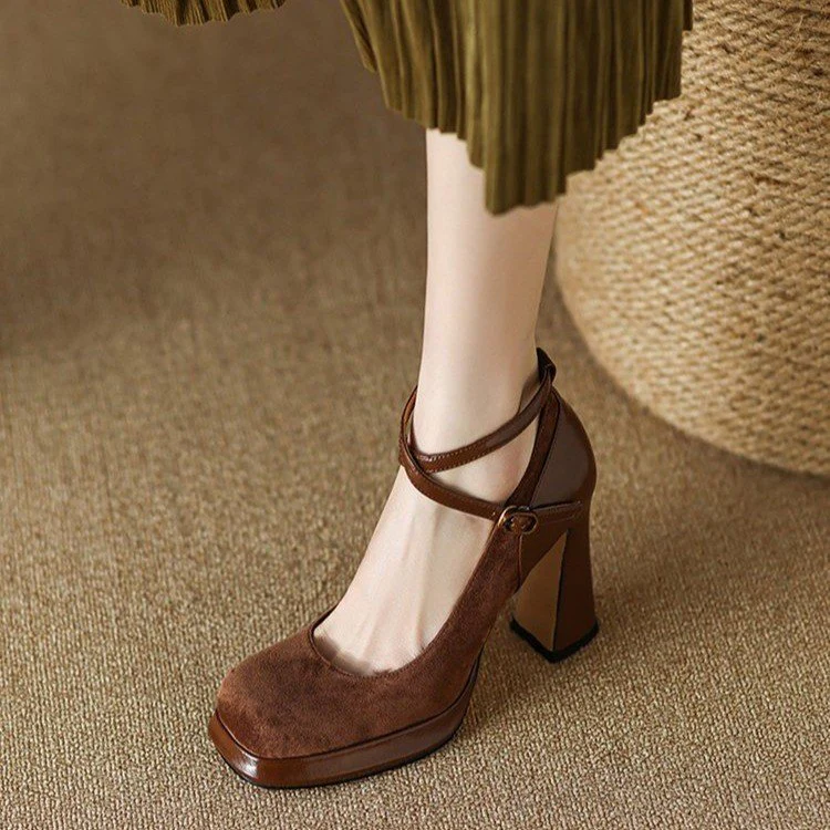 Damen Elegante Mary Jane Pumps mit Luxuriösem Blockabsatz Heidi-Mode - Image 2
