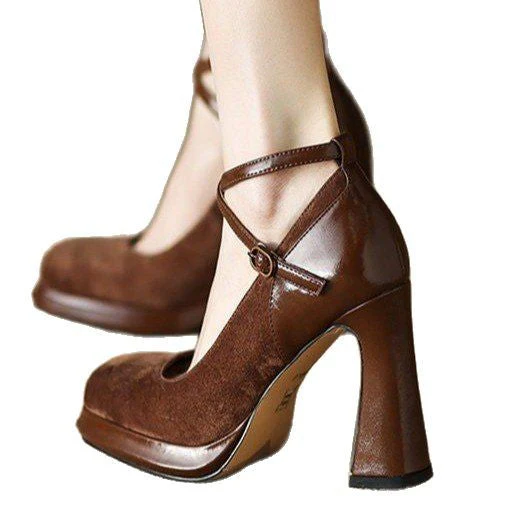Damen Elegante Mary Jane Pumps mit Luxuriösem Blockabsatz Heidi-Mode - Image 5
