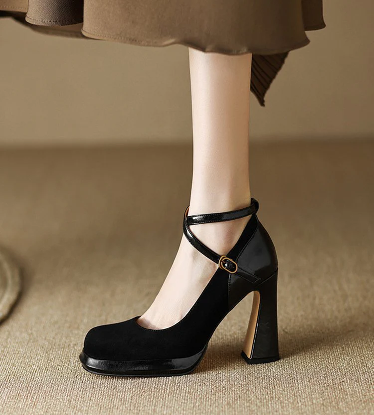 Damen Elegante Mary Jane Pumps mit Luxuriösem Blockabsatz Heidi-Mode - Image 6