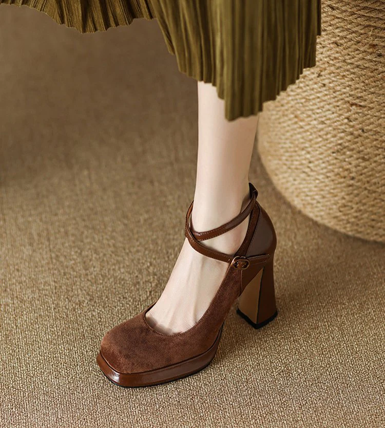 Damen Elegante Mary Jane Pumps mit Luxuriösem Blockabsatz Heidi-Mode - Image 7