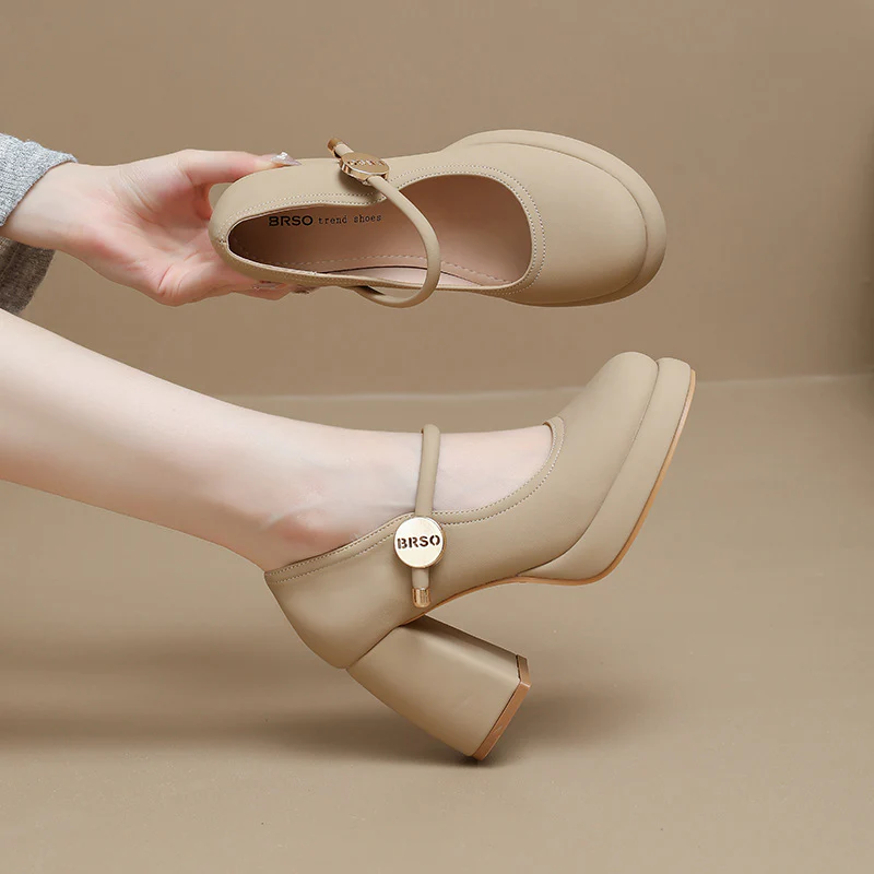Damen elegante Mary Jane Pumps mit modischem Blockabsatz und Schnalle Heidi Mode - Image 3