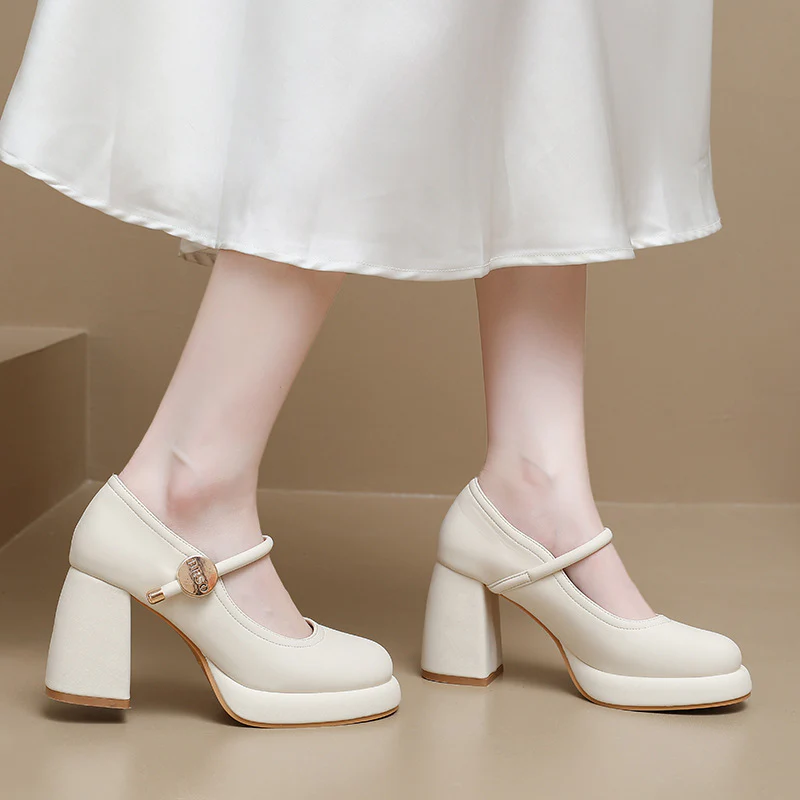 Damen elegante Mary Jane Pumps mit modischem Blockabsatz und Schnalle Heidi Mode - Image 4
