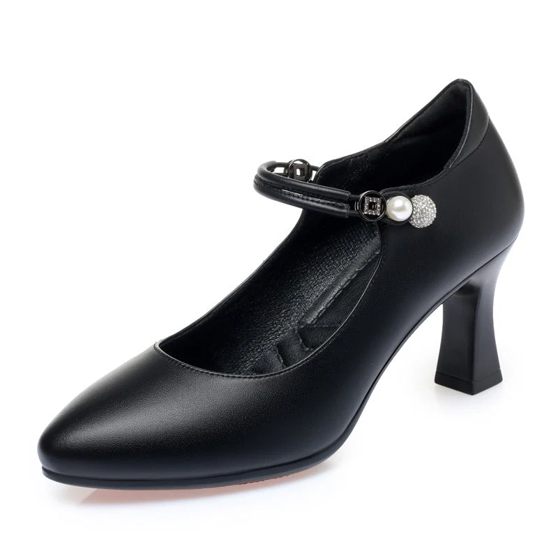 Damen Elegante Mary Jane Pumps mit Verzierten Riemchen und Komfortablem Blockabsatz Heidi-Mode - Image 7