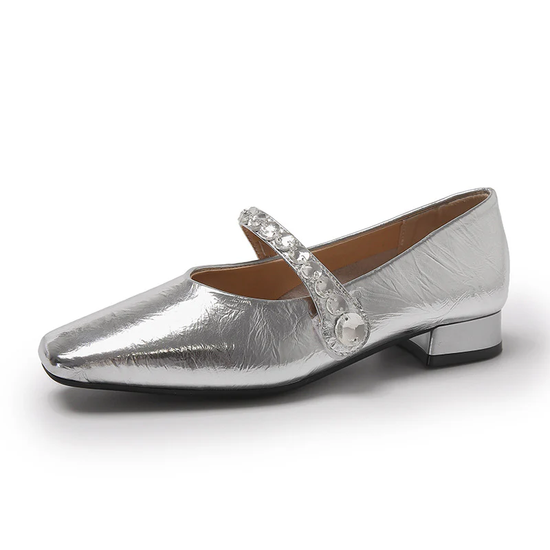 Damen elegante Mary Jane Schuhe mit modischem Riemen und funkelnden Applikationen Heidi Mode - Image 7