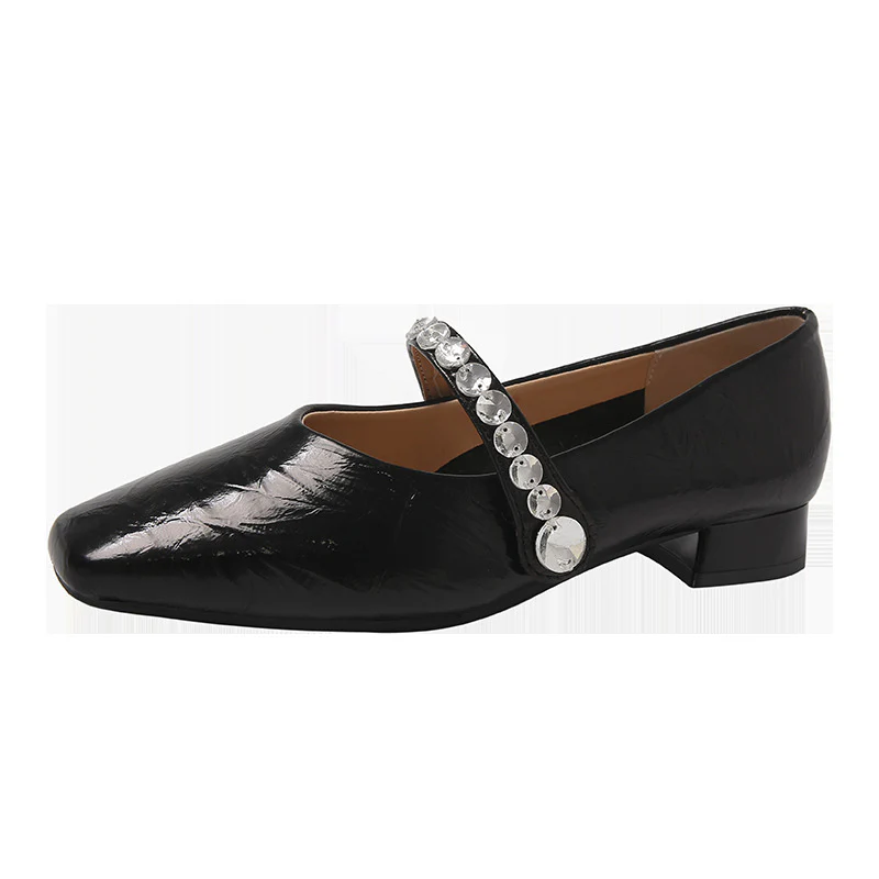 Damen elegante Mary Jane Schuhe mit modischem Riemen und funkelnden Applikationen Heidi Mode - Image 8