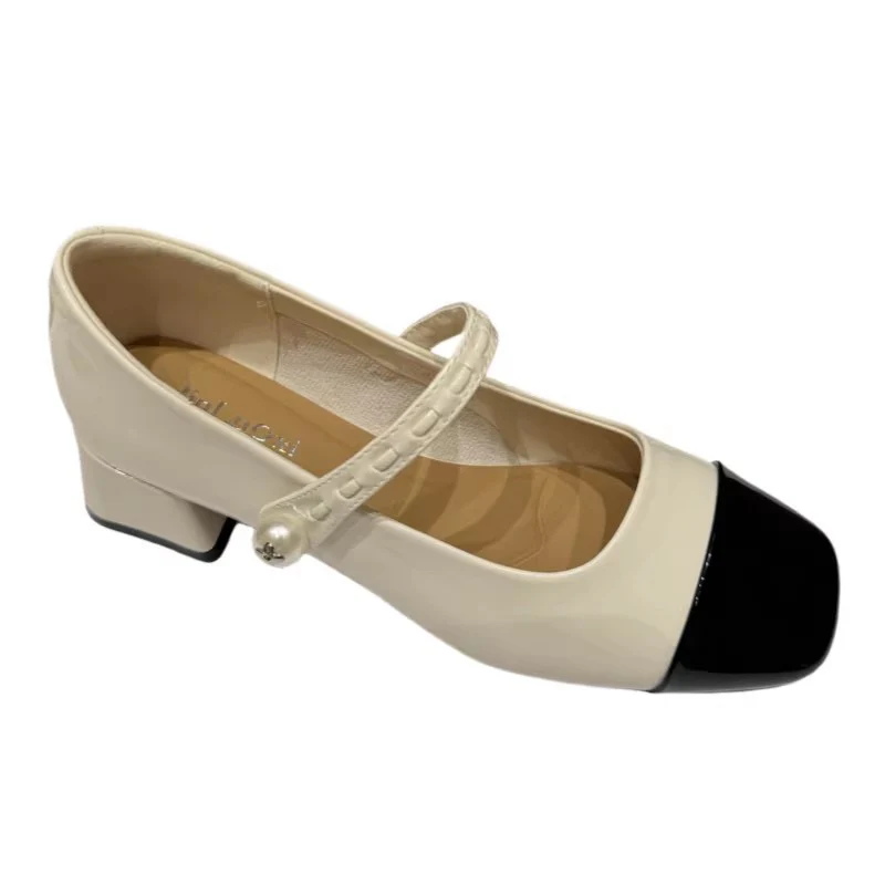 Damen elegante Mary Janes mit modischem Riemen und glänzender Vorderkappe Heidi Mode - Image 5