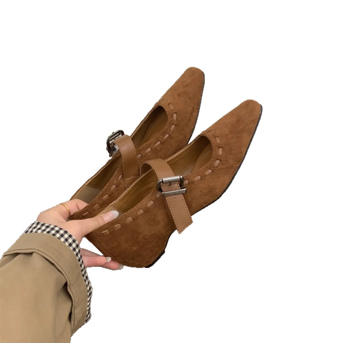 Damen elegante Mary Janes mit modischer Schnalle und hochwertiger Wildlederoberfläche Heidi Mode - Image 5