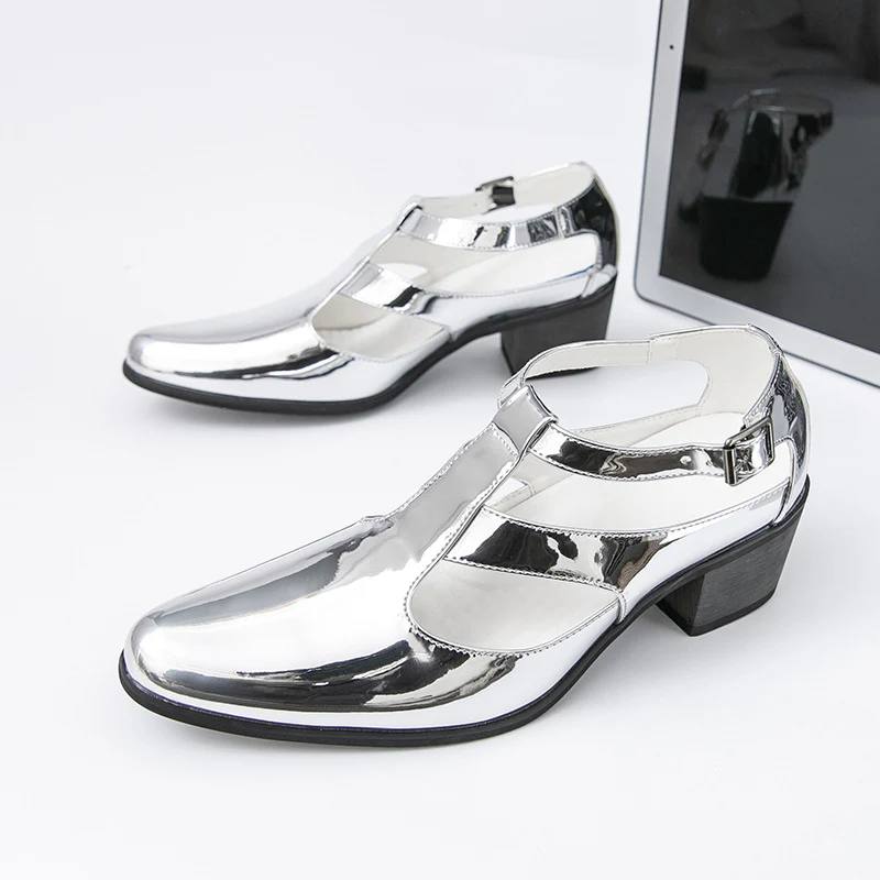 Damen Elegante Metallic Heels mit verstellbarem Riemen Heidi Mode - Image 2
