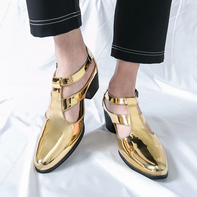 Damen Elegante Metallic Heels mit verstellbarem Riemen Heidi Mode - Image 3