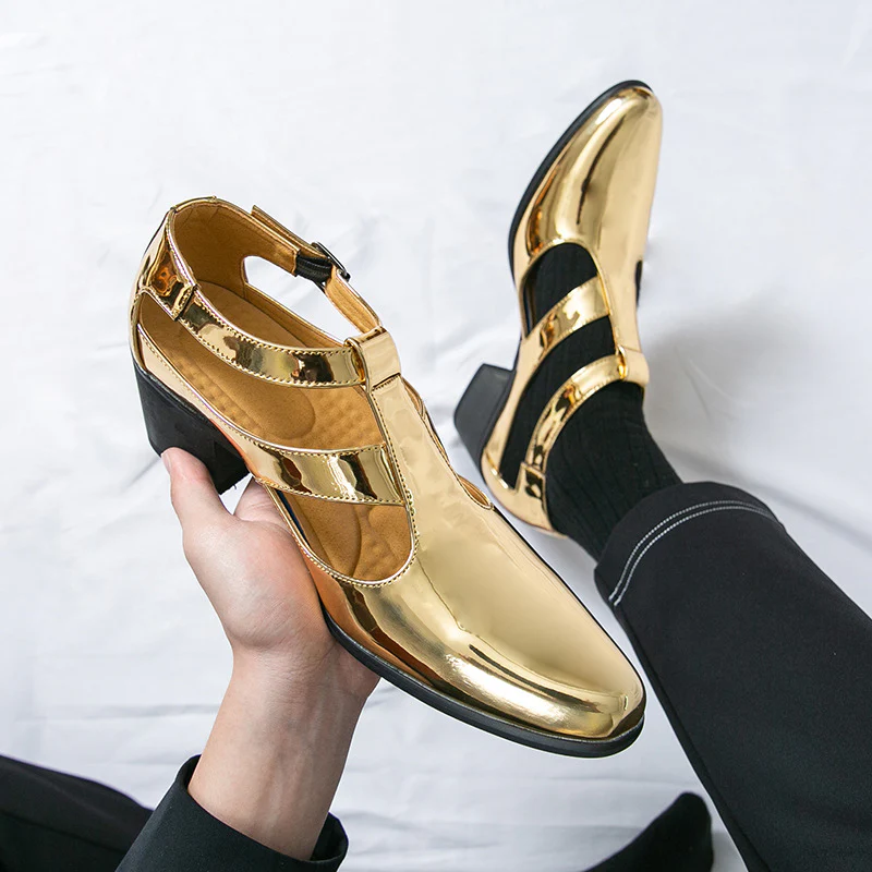 Damen Elegante Metallic Heels mit verstellbarem Riemen Heidi Mode - Image 4