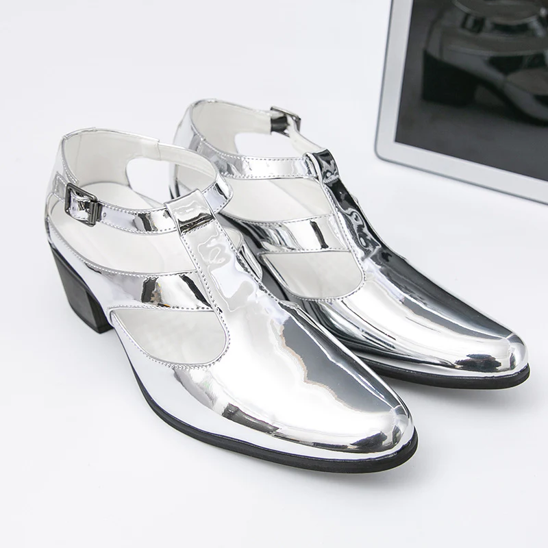 Damen Elegante Metallic Heels mit verstellbarem Riemen Heidi Mode - Image 8