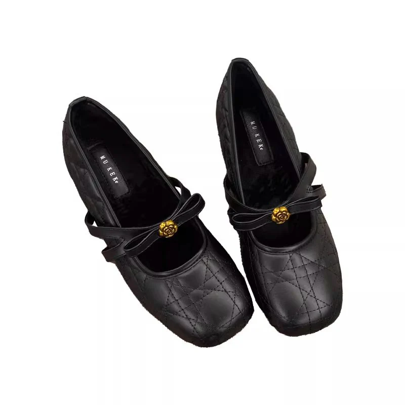 Damen elegante Mid-Heel Ballerinas mit dekorativen Riemen Heidi Mode - Image 5