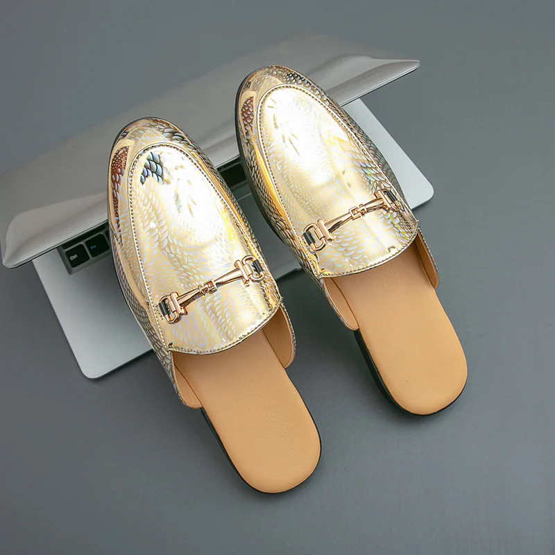 Damen Elegante Mokassins aus hochwertigem Leder mit schimmerndem Obermaterial Heidi Mode - Image 2