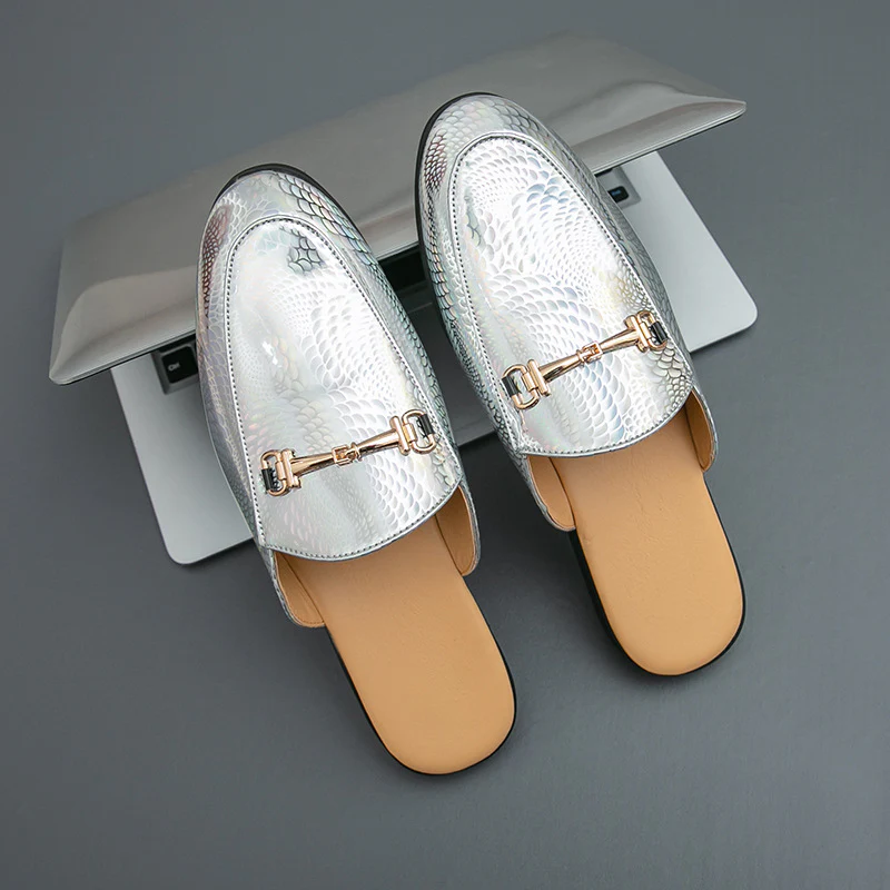 Damen Elegante Mokassins aus hochwertigem Leder mit schimmerndem Obermaterial Heidi Mode - Image 3