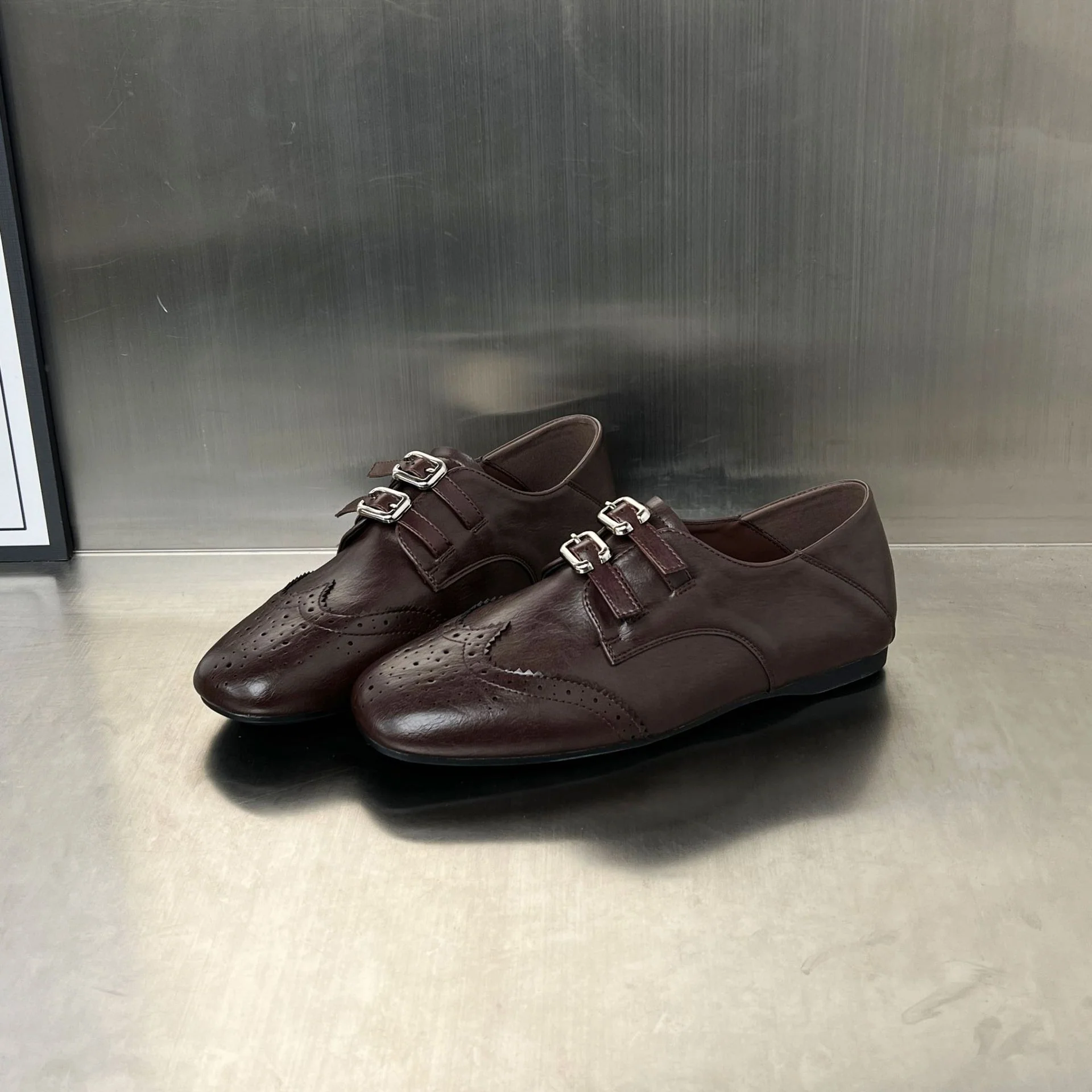 Damen elegante Mokassins mit doppeltem Schnallenverschluss Heidi Mode - Image 2