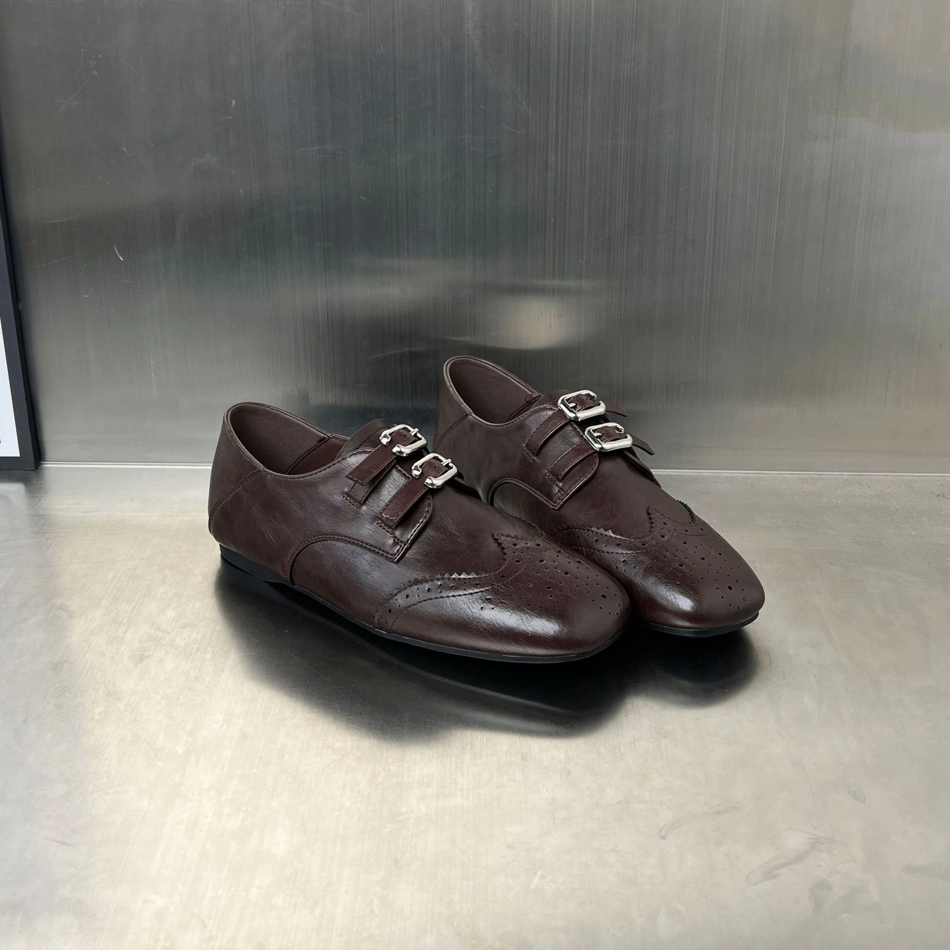 Damen elegante Mokassins mit doppeltem Schnallenverschluss Heidi Mode - Image 4