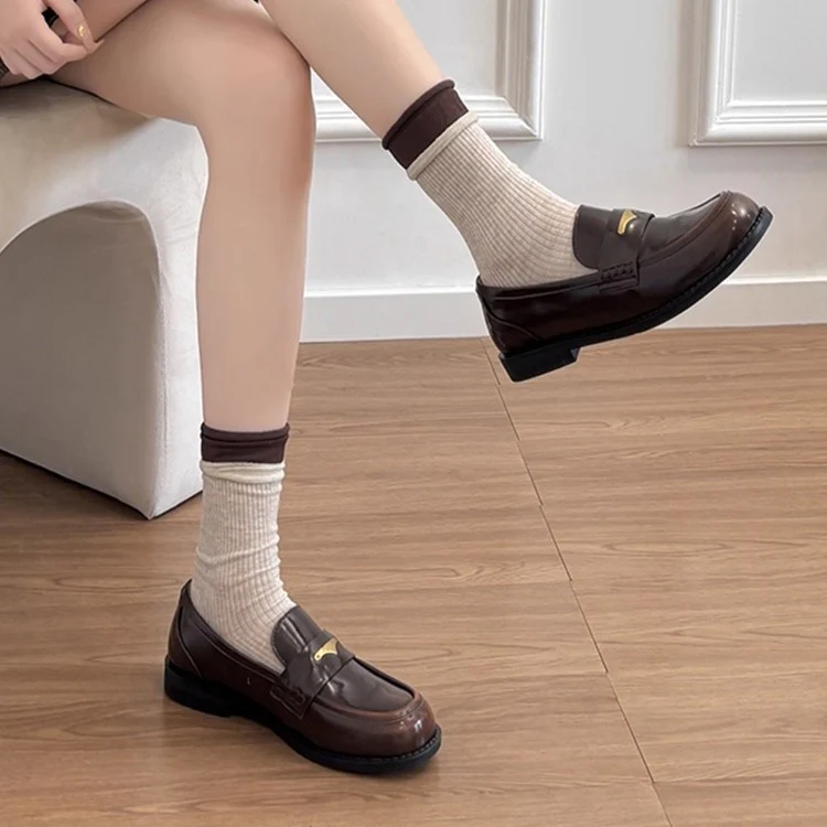 Damen Elegante Mokassins mit goldener Schnalle und bequemer Innensohle Heidi Mode - Image 3