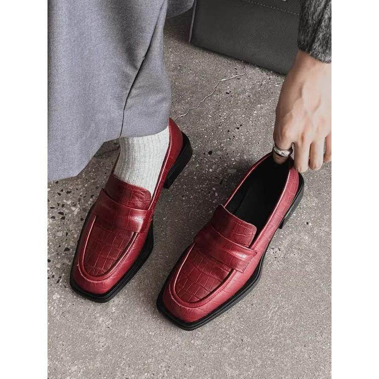 Damen elegante Mokassins mit modischem Kroko-Prägung und komfortablem Blockabsatz Heidi Mode - Image 4