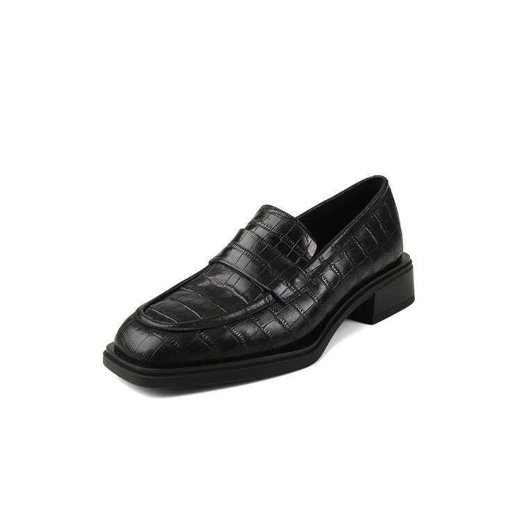 Damen elegante Mokassins mit modischem Kroko-Prägung und komfortablem Blockabsatz Heidi Mode - Image 5