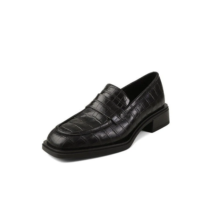 Damen elegante Mokassins mit modischem Kroko-Prägung und komfortablem Blockabsatz Heidi Mode - Image 6