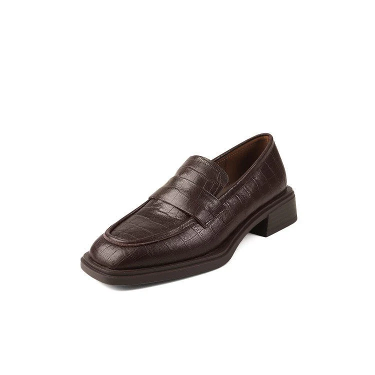 Damen elegante Mokassins mit modischem Kroko-Prägung und komfortablem Blockabsatz Heidi Mode - Image 7