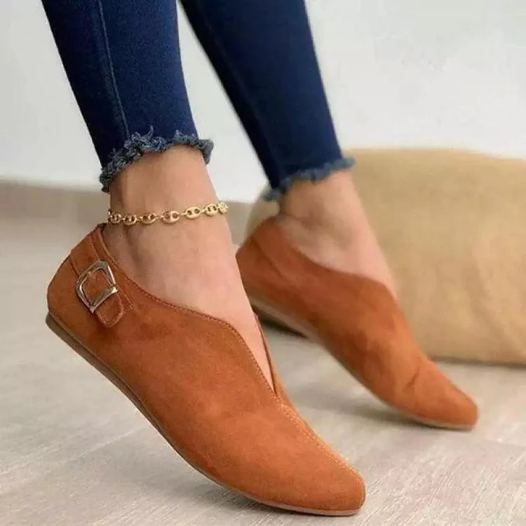 Damen Elegante Mokassins mit Modischem Riemchen und Spitzem Zehenbereich Heidi-Mode - Image 2