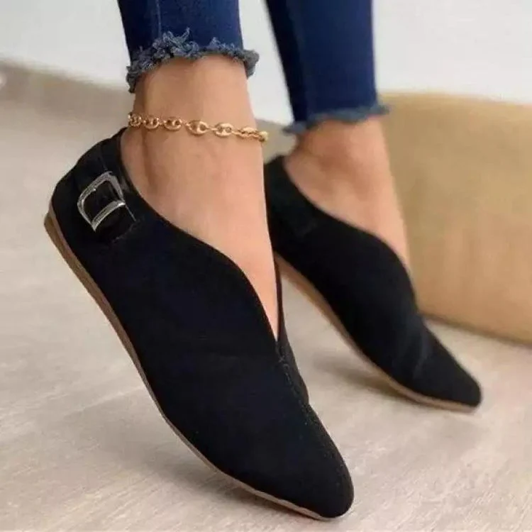 Damen Elegante Mokassins mit Modischem Riemchen und Spitzem Zehenbereich Heidi-Mode - Image 4