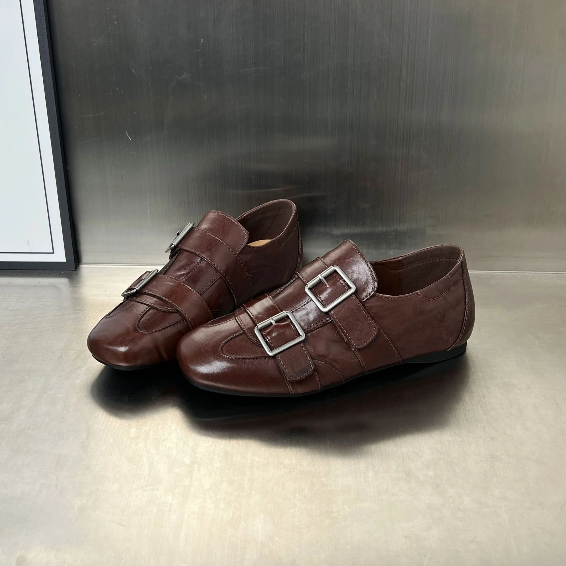 Damen elegante Mokassins mit modischen Doppelschnallen Heidi Mode - Image 2