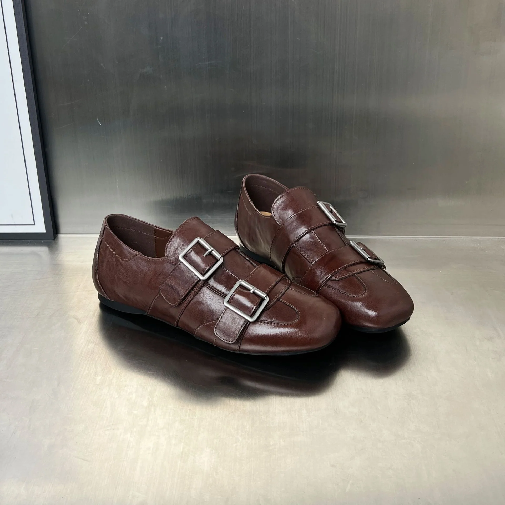 Damen elegante Mokassins mit modischen Doppelschnallen Heidi Mode - Image 4