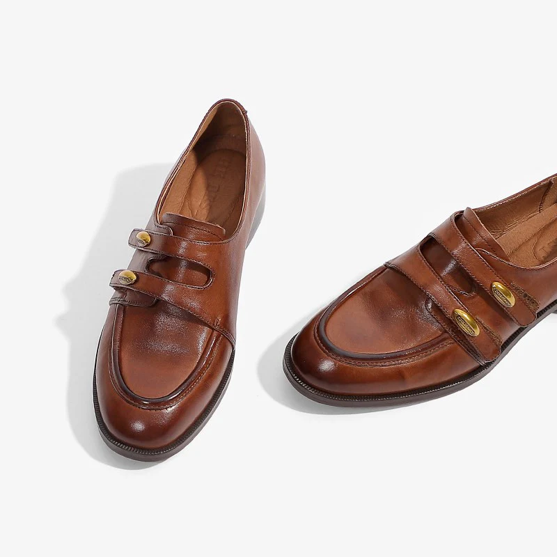 Damen elegante Mokassins mit modischen Zierknöpfen Heidi Mode - Image 4