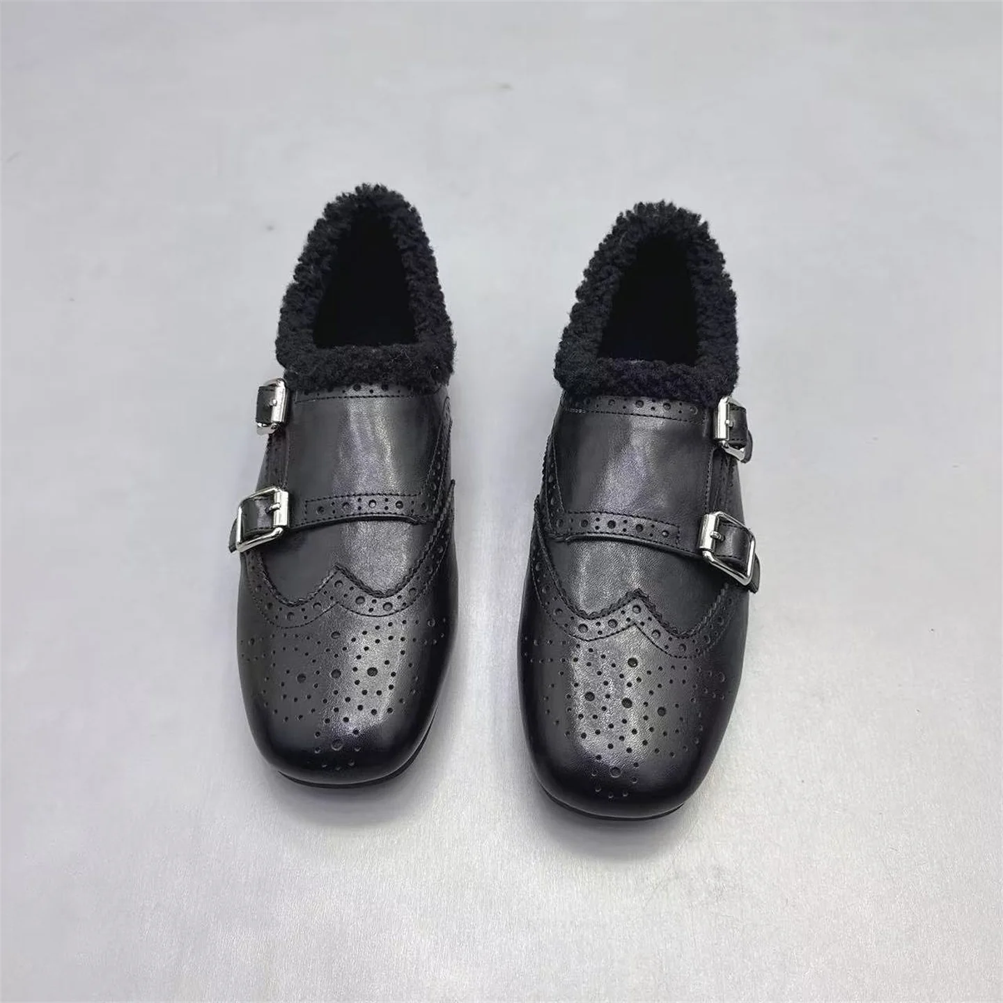 Damen elegante Mokassins mit warmem Fleecefutter und modischen Schnallen Heidi Mode - Image 2