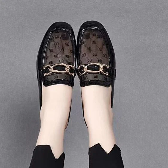 Damen elegante Mules mit transparentem Obermaterial und gildenen Akzenten Heidi Mode - Image 2