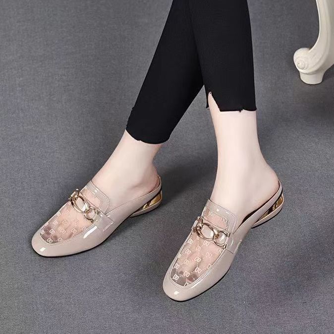 Damen elegante Mules mit transparentem Obermaterial und gildenen Akzenten Heidi Mode - Image 4