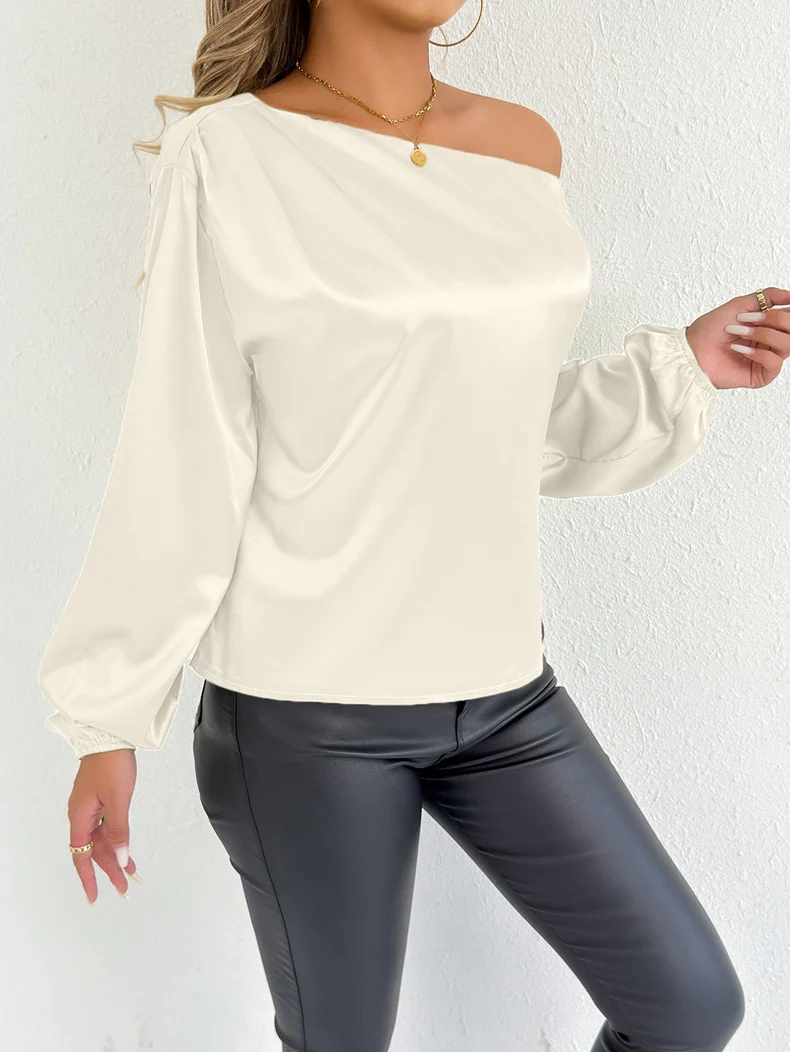 Damen elegante Off-Shoulder Bluse mit weiten Ärmeln Heidi Mode - Image 5