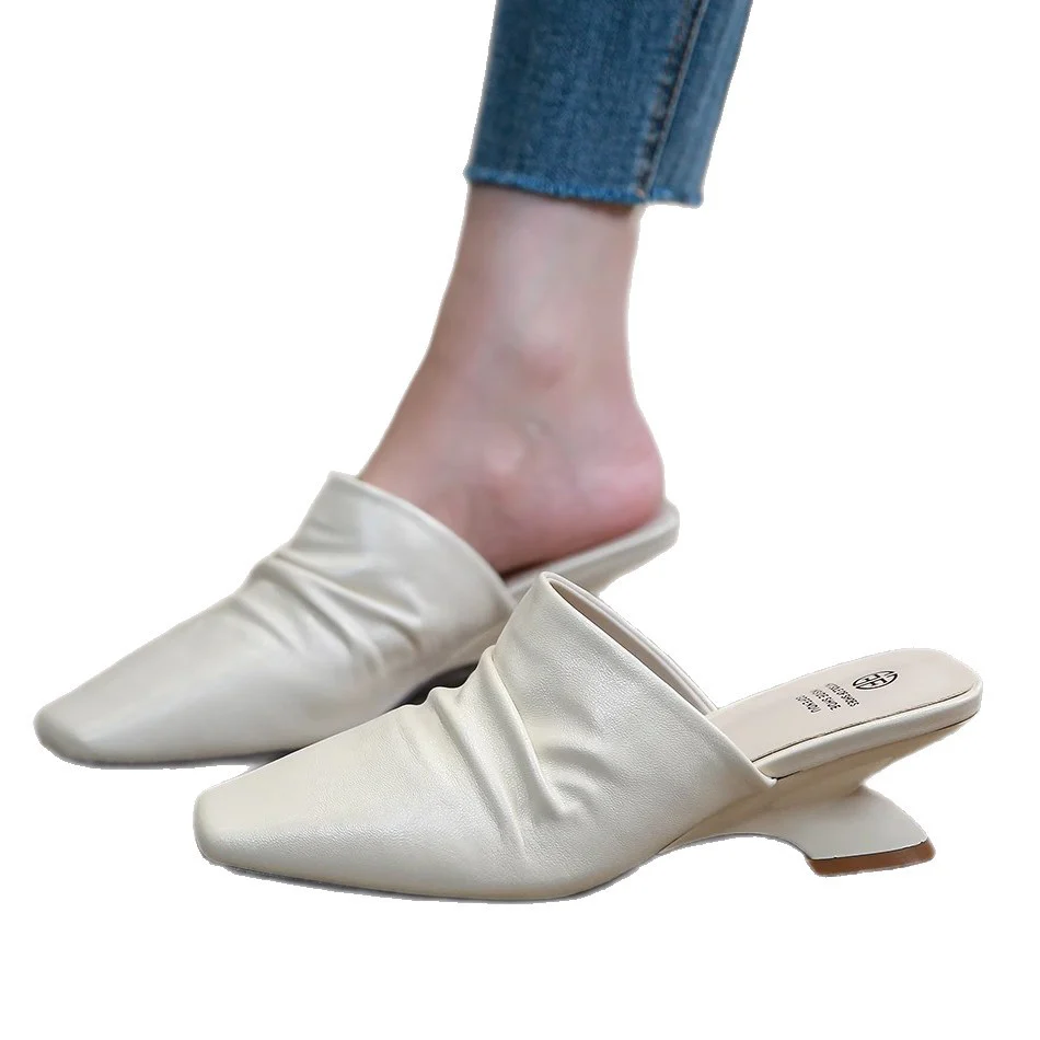 Damen elegante Pantoletten mit modischem Raffung-Design Heidi Mode - Image 5